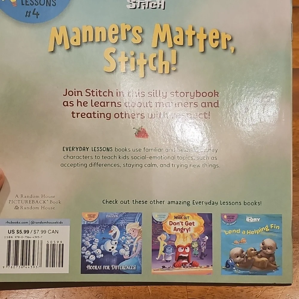 Disney Stitch Manners Matter Book. #4 everyday lessons. Nwts